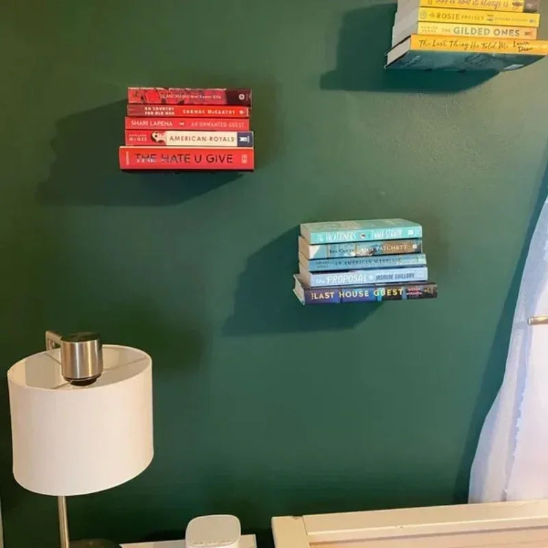 Invisible Floating Book Organizer Shelf for Modern Wall‑Mounted Storage