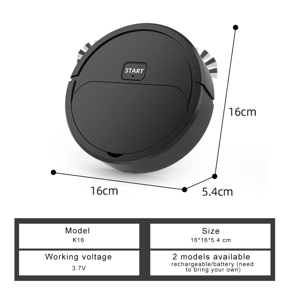 Mini 3 in 1 Robot Vacuum – Automatic Sweeper & Mop for Home Use