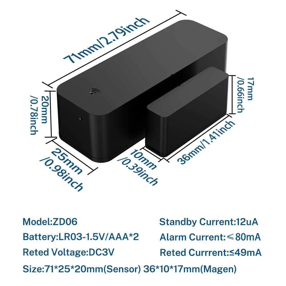 Tuya Zigbee WiFi Door/Window Sensor – Smart Alarm with Alexa & Google Home