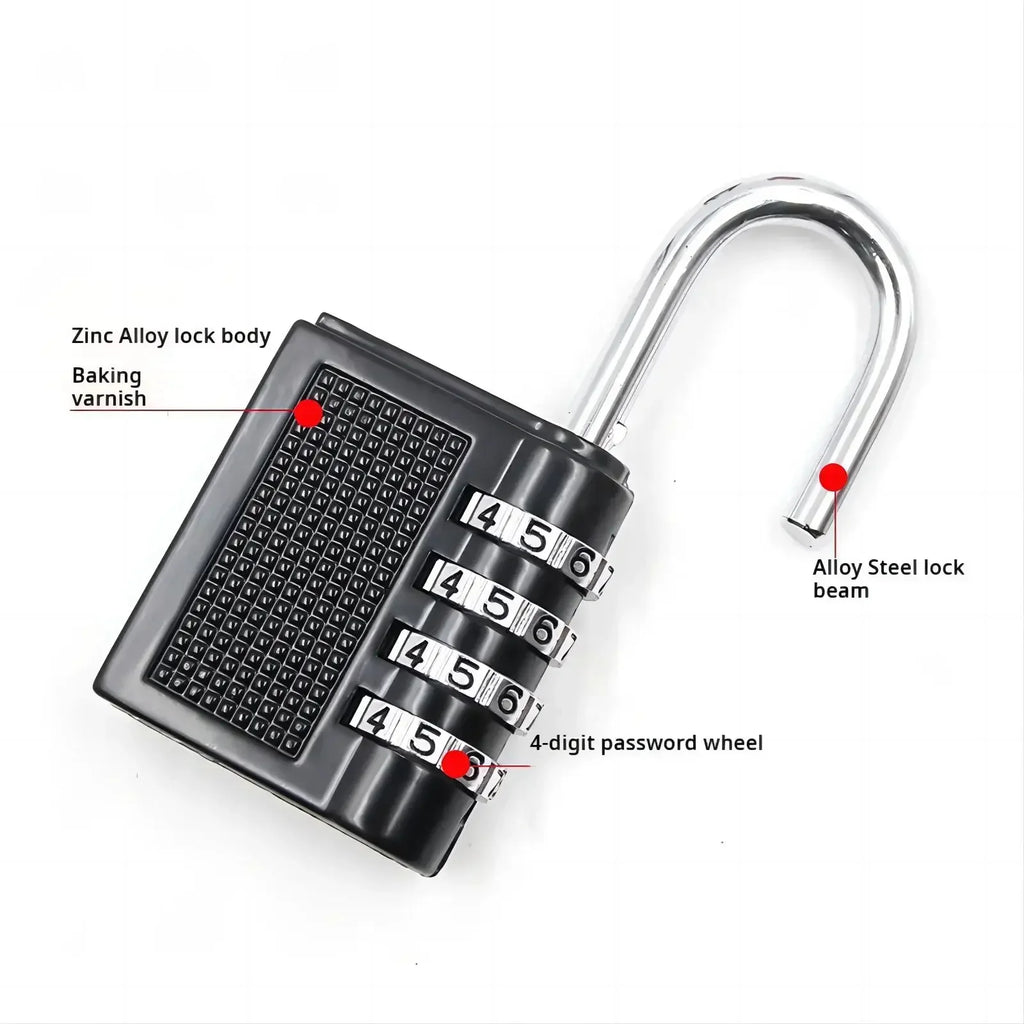 4 Digit Zinc Alloy Combination Lock – Waterproof & Rust Resistant