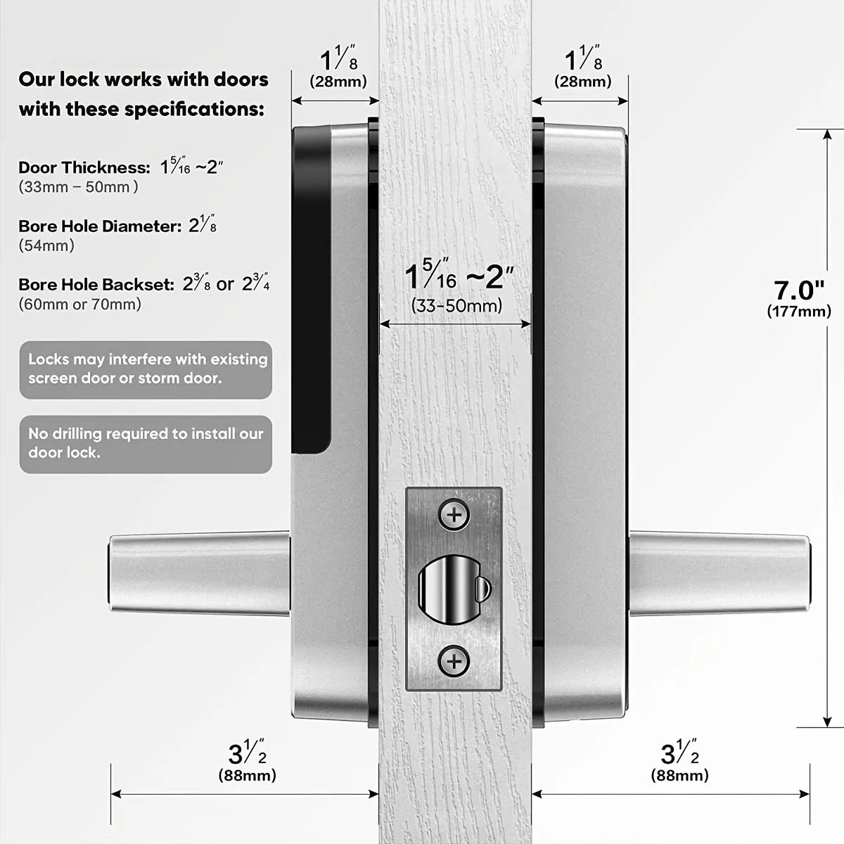 Smart WiFi Fingerprint Door Lock – NFC, Touchscreen & Waterproof Design