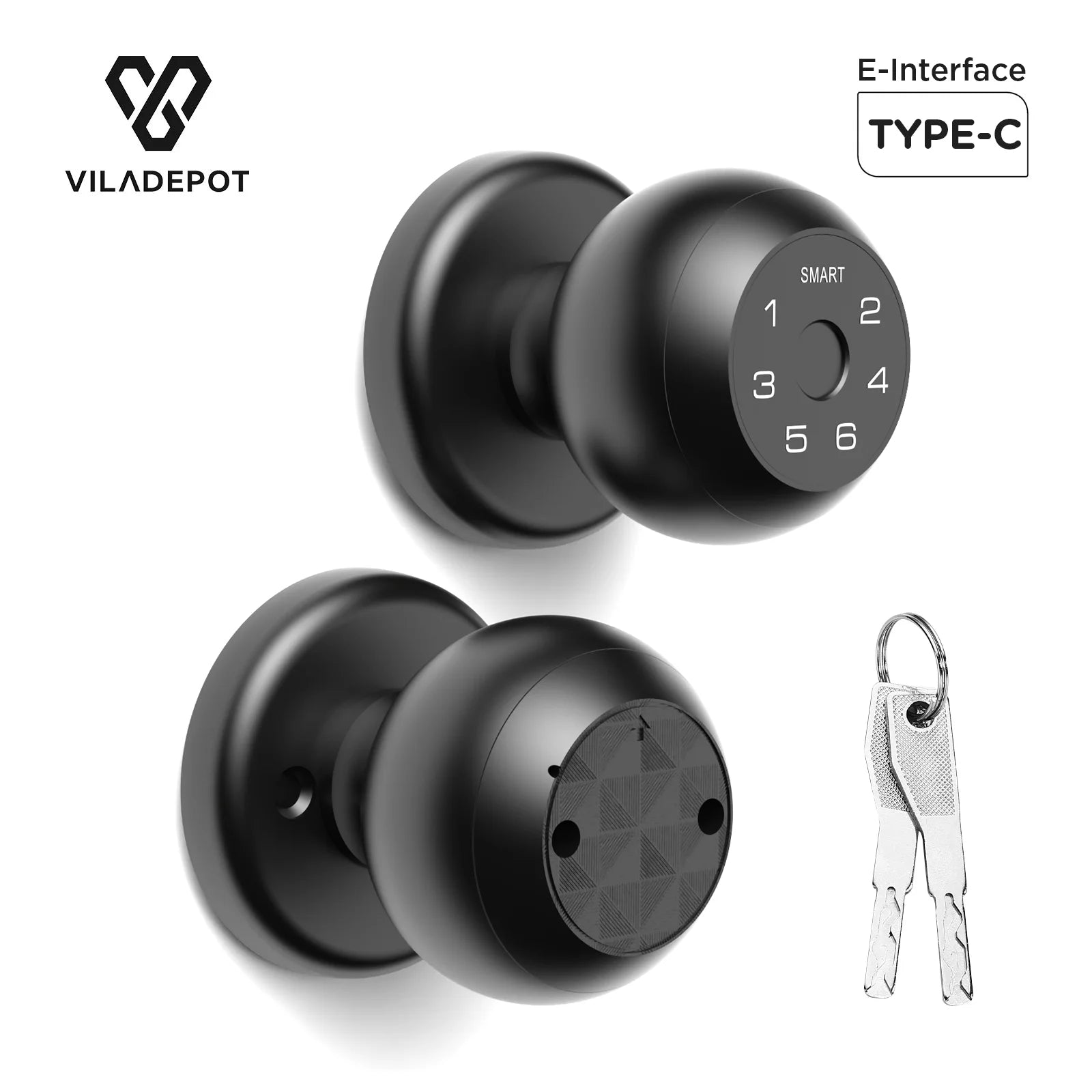 Viladepot Smart Fingerprint Door Lock – App Control & Touchscreen Keypad