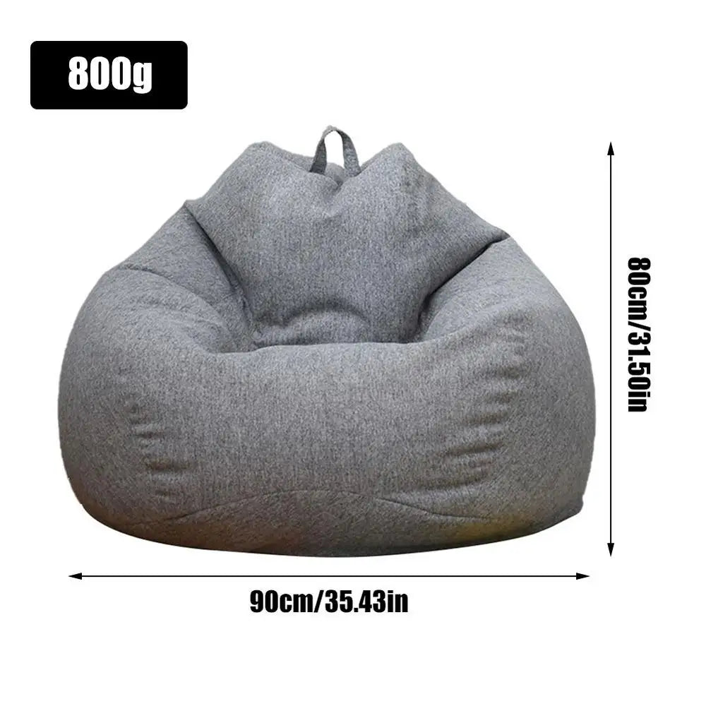 Removable Bean Bag Sofa Cover – Tatami Lounger Chair & Bed Pouf for Living Room
