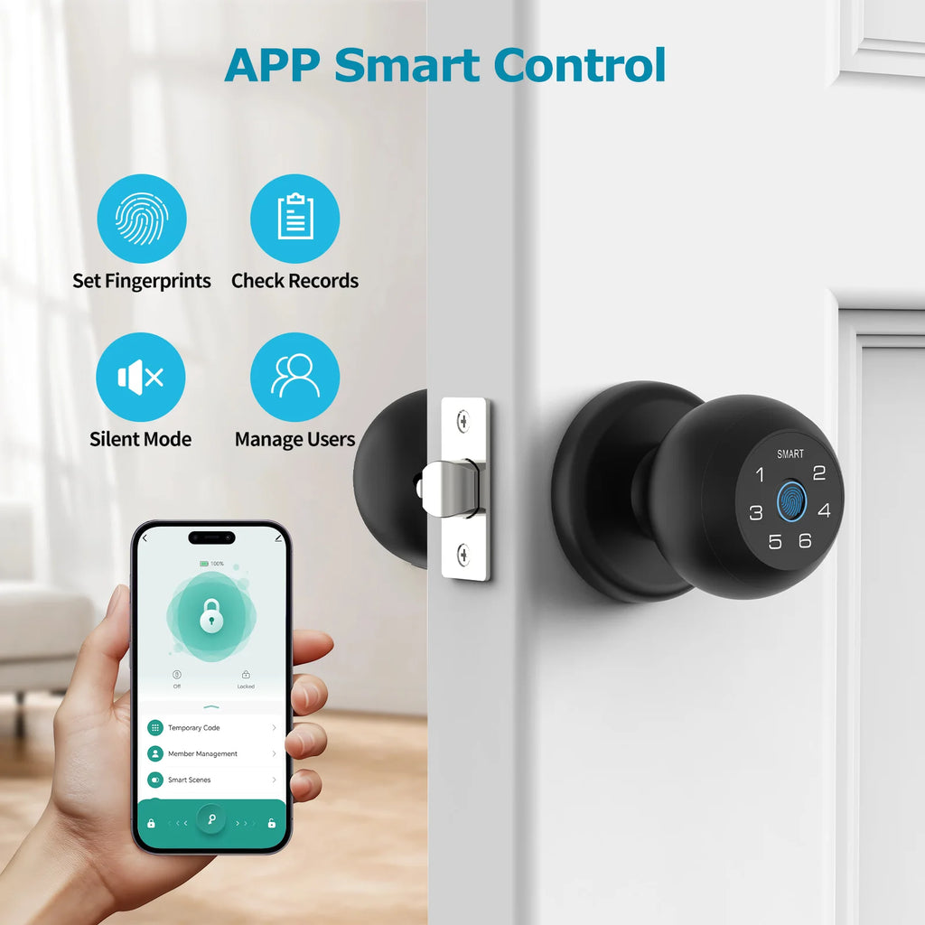 Viladepot Smart Fingerprint Door Lock – App Control & Touchscreen Keypad