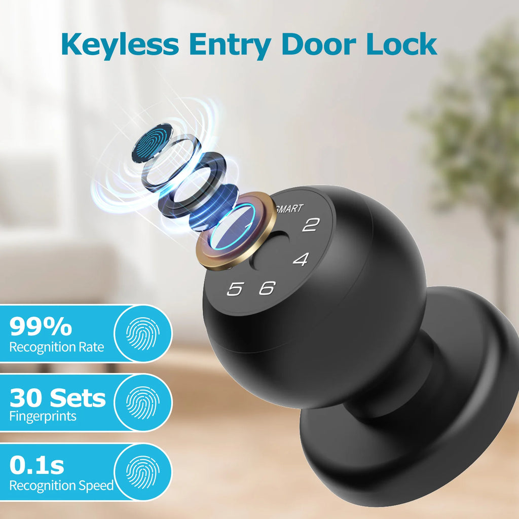 Viladepot Smart Fingerprint Door Lock – App Control & Touchscreen Keypad