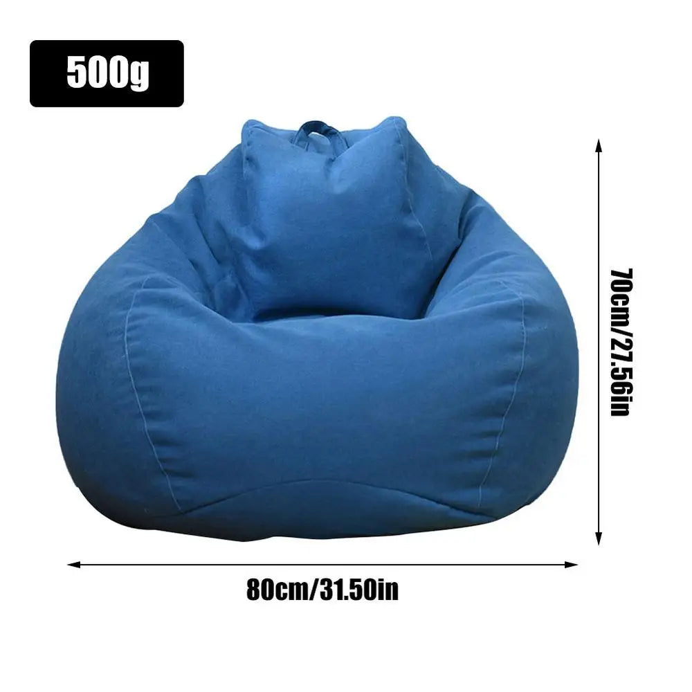 Removable Bean Bag Sofa Cover – Tatami Lounger Chair & Bed Pouf for Living Room
