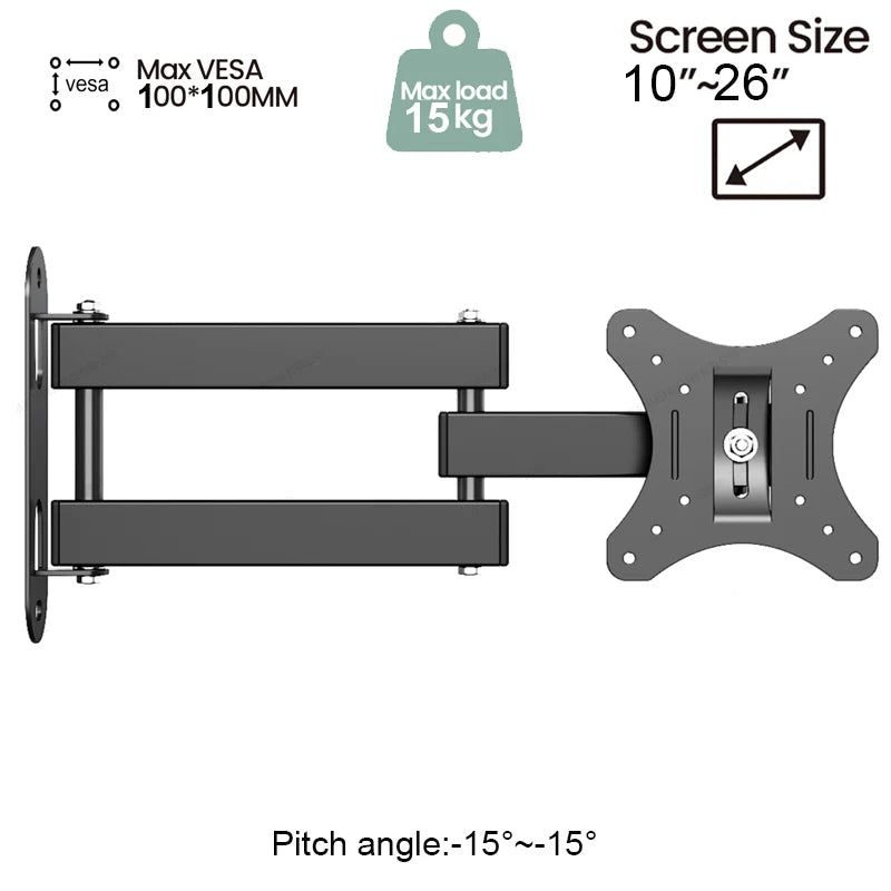 Articulating Arm Wall Mount Bracket for 10–32 Inch Flat & Curved TVs
