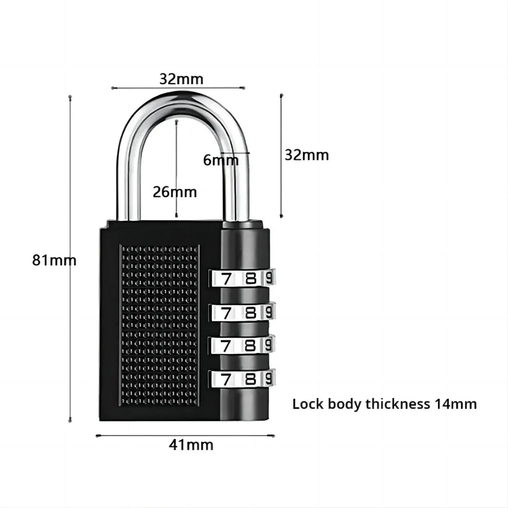 4 Digit Zinc Alloy Combination Lock – Waterproof & Rust Resistant