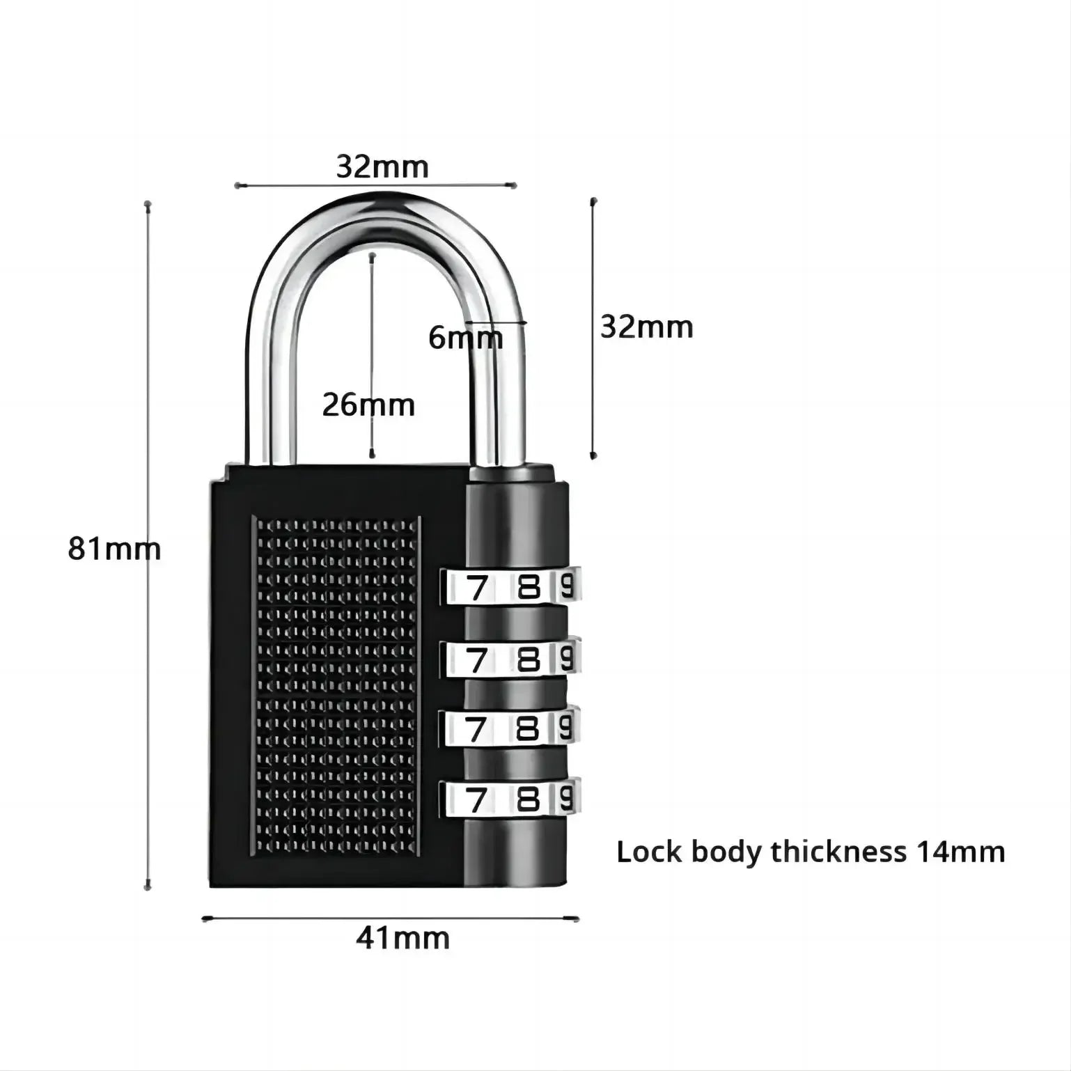 4 Digit Zinc Alloy Combination Lock – Waterproof & Rust Resistant