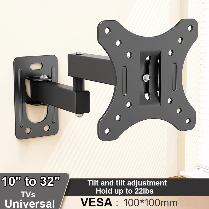 Articulating Arm Wall Mount Bracket for 10–32 Inch Flat & Curved TVs