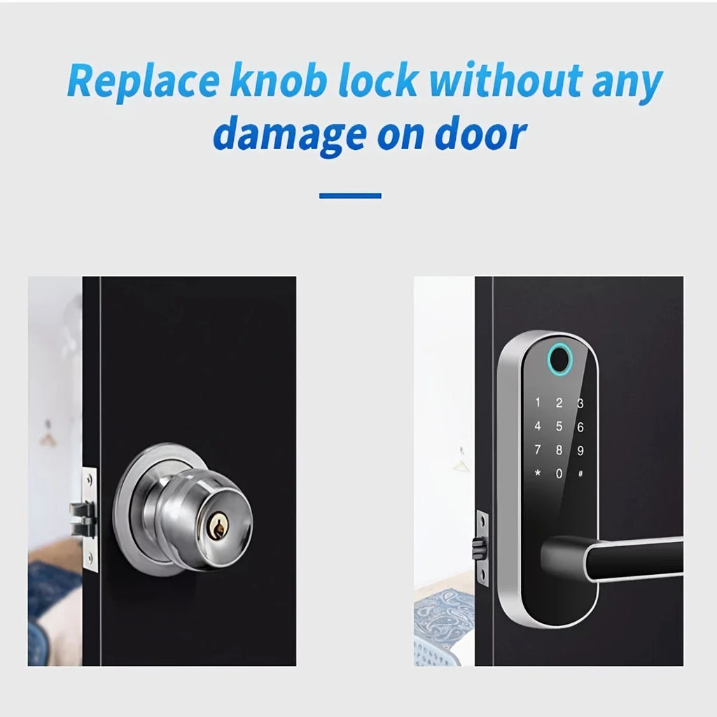 Smart WiFi Fingerprint Door Lock – NFC, Touchscreen & Waterproof Design