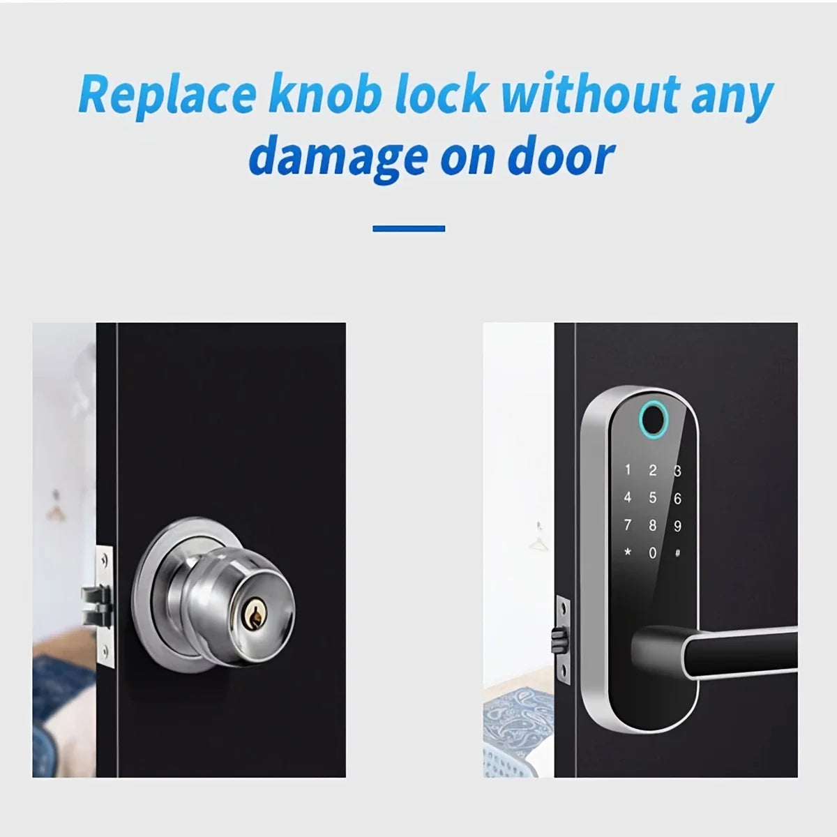 Smart WiFi Fingerprint Door Lock – NFC, Touchscreen & Waterproof Design
