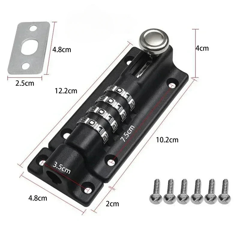 Combination Password Bolt Metal Anti-theft Lock Security Home Door Shed Fence Garage Wooden Door Hardware Lock