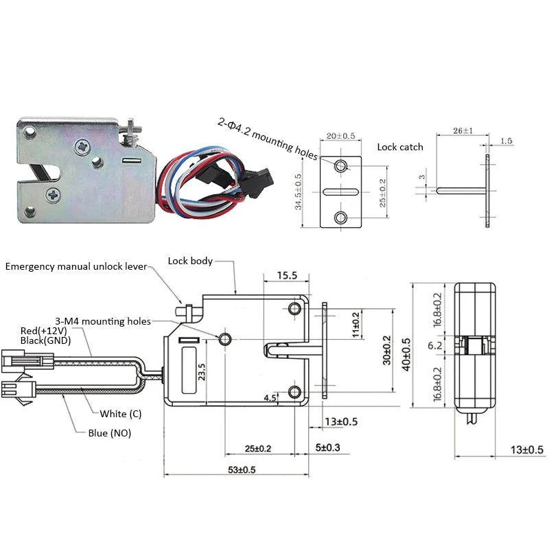 Mini DC Electric Cabinet Lock – 5V/12V/24V Solenoid Security