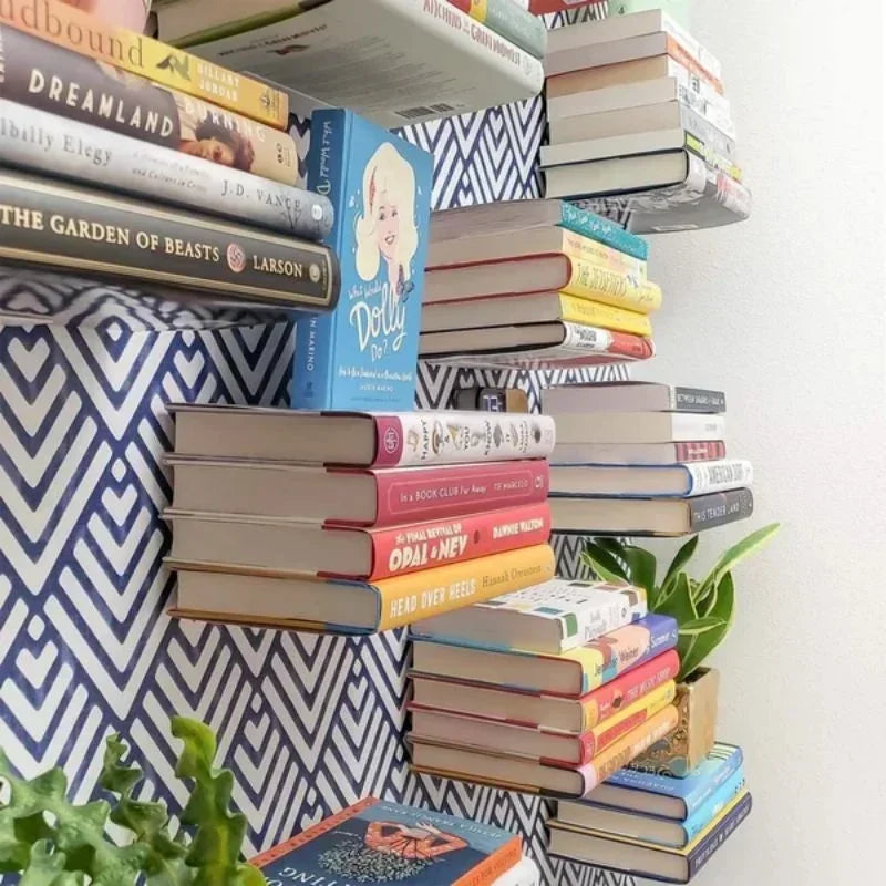 Invisible Floating Book Organizer Shelf for Modern Wall‑Mounted Storage