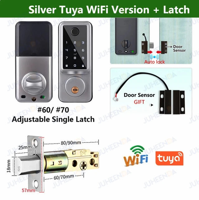 Tuya WiFi Smart Deadbolt – Fingerprint, Code & Keyless Entry