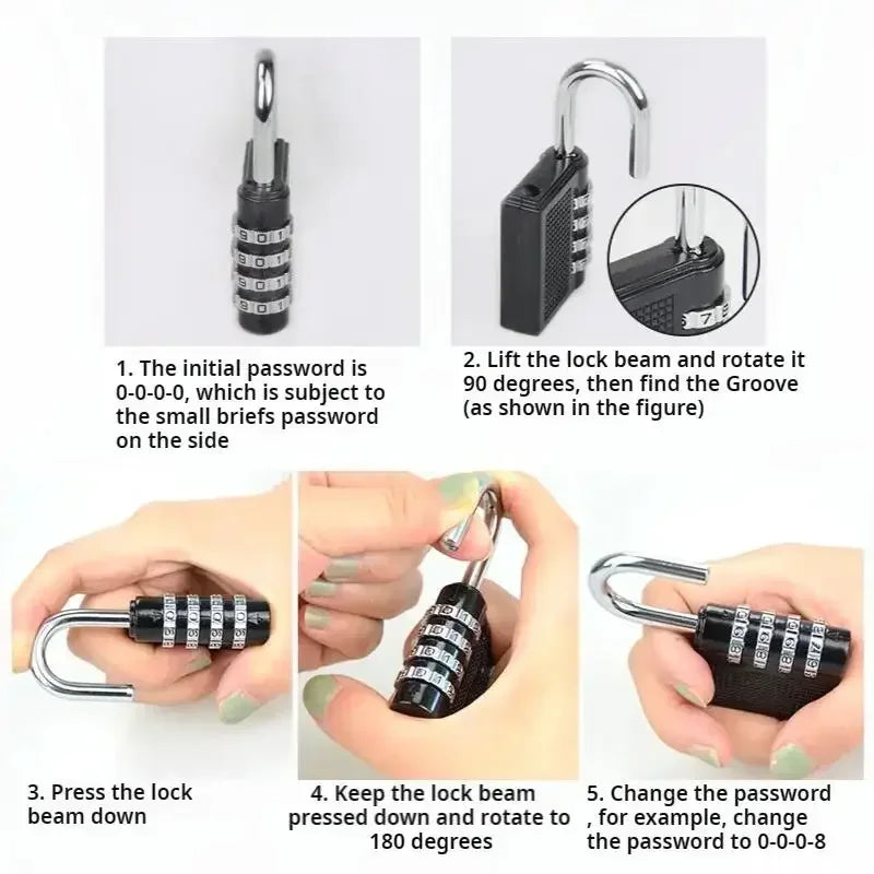 4 Digit Zinc Alloy Combination Lock – Waterproof & Rust Resistant