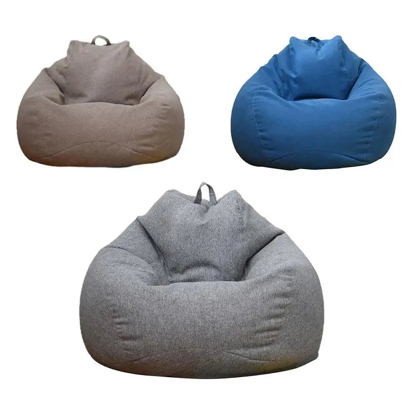 Removable Bean Bag Sofa Cover – Tatami Lounger Chair & Bed Pouf for Living Room