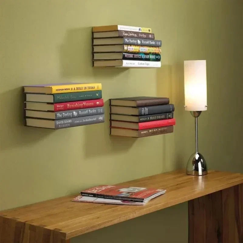 Invisible Floating Book Organizer Shelf for Modern Wall‑Mounted Storage