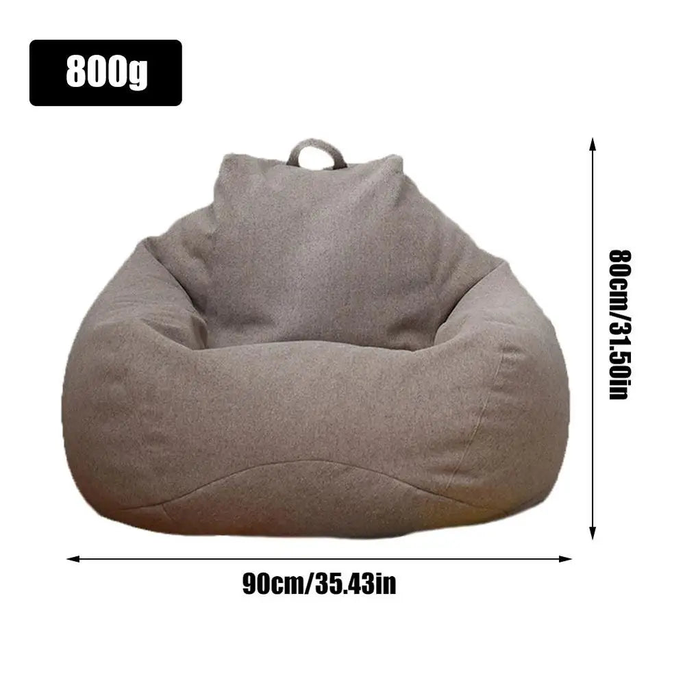 Removable Bean Bag Sofa Cover – Tatami Lounger Chair & Bed Pouf for Living Room