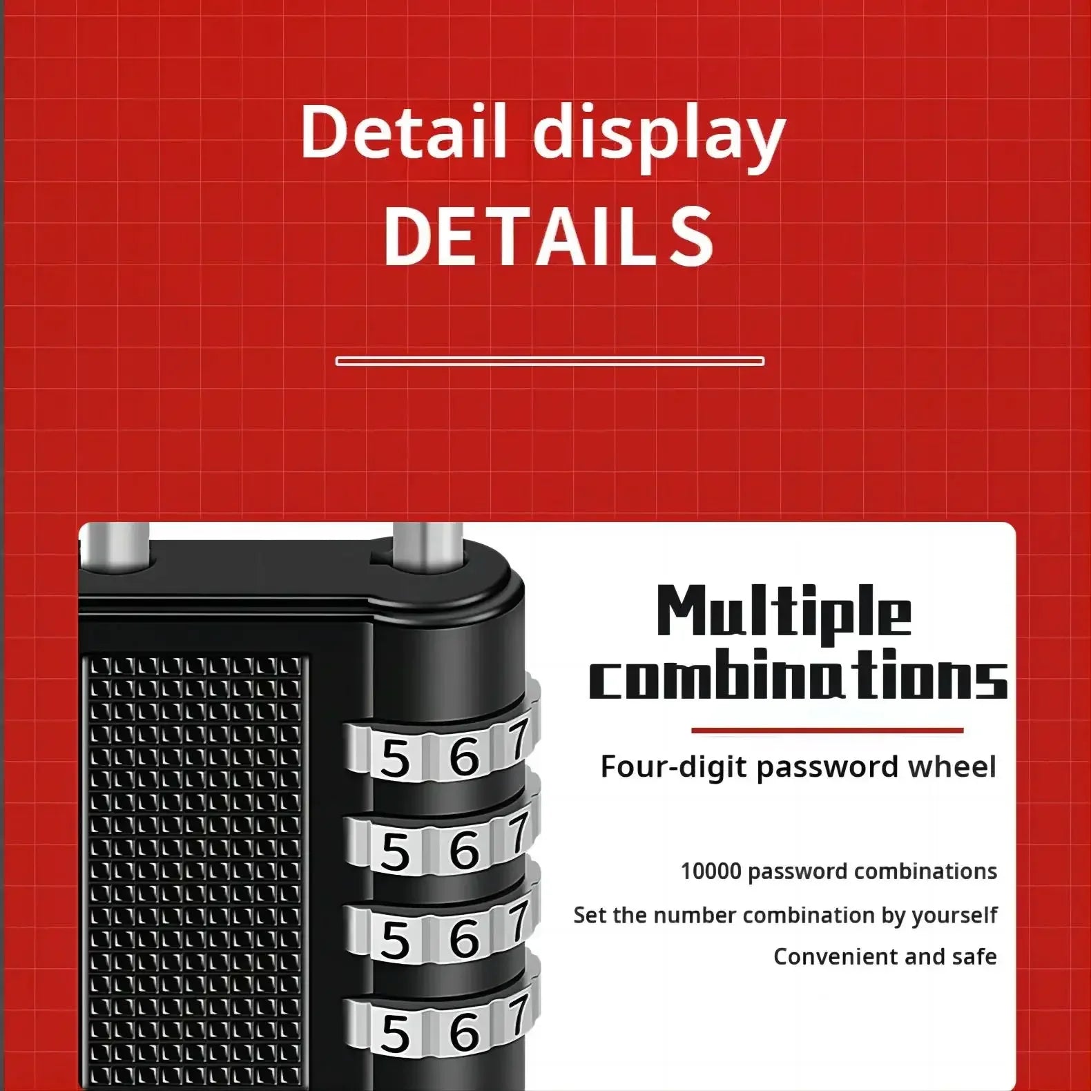 4 Digit Zinc Alloy Combination Lock – Waterproof & Rust Resistant