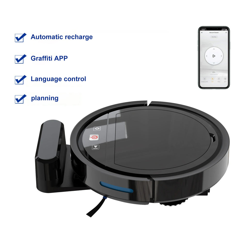 App Controlled Smart Robot Vacuum – Automatic Recharge & 3 in 1 Cleaning