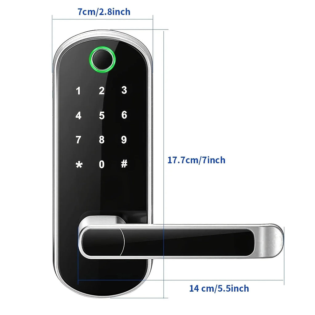 Smart WiFi Fingerprint Door Lock – NFC, Touchscreen & Waterproof Design