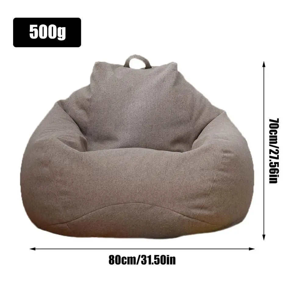 Removable Bean Bag Sofa Cover – Tatami Lounger Chair & Bed Pouf for Living Room