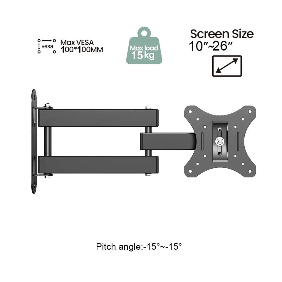 Articulating Arm Wall Mount Bracket for 10–32 Inch Flat & Curved TVs