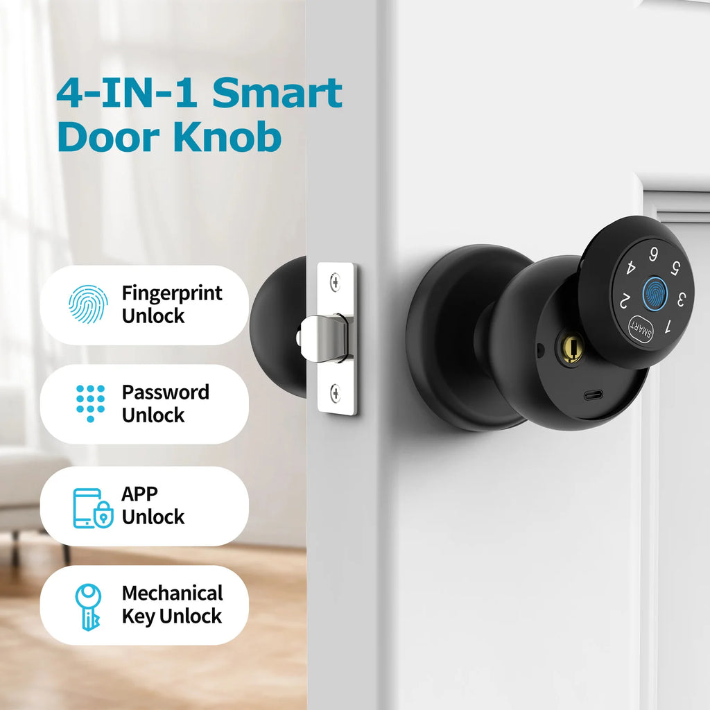 Viladepot Smart Fingerprint Door Lock – App Control & Touchscreen Keypad