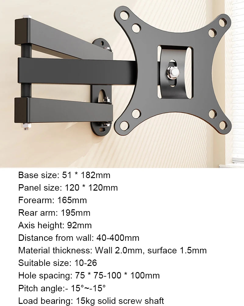 Articulating Arm Wall Mount Bracket for 10–32 Inch Flat & Curved TVs
