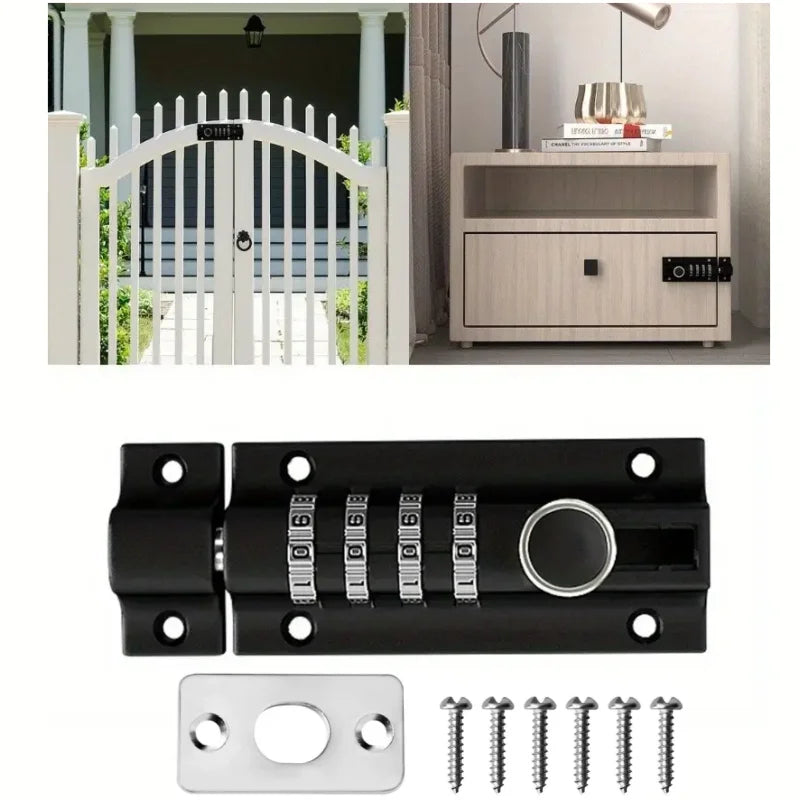 Combination Password Bolt Metal Anti-theft Lock Security Home Door Shed Fence Garage Wooden Door Hardware Lock