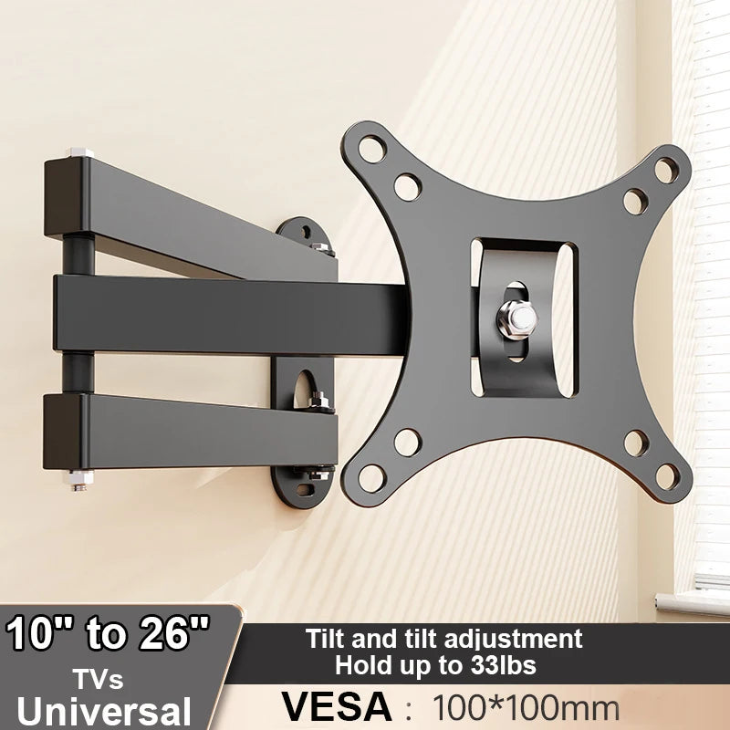 Articulating Arm Wall Mount Bracket for 10–32 Inch Flat & Curved TVs